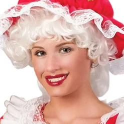 Outlet 8" Mrs. Santa Claus Curly Christmas Wig Women Costume Accessory - One Size Costumes