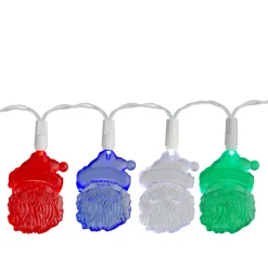 Sale 20 Multi-Color Santa Claus LED Novelty Christmas Lights - 10 ft White Wire Novelty