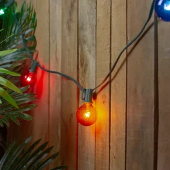 Discount 10 Multi-Color Transparent G40 Globe Christmas Lights - 9' Green Wire Globes