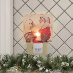 6" Norman Rockwell 'A Drum for Tommy' Glass Christmas Night Light Night Lights