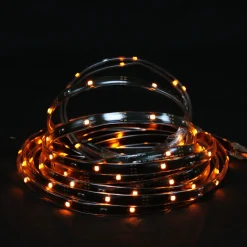 Discount 18' Orange LED Outdoor Christmas Linear Tape Lighting - Black Finish Rope & Tape