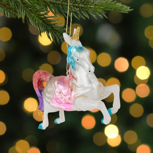 Hot 4.25" Pastel Unicorn Glass Christmas Ornament Animals