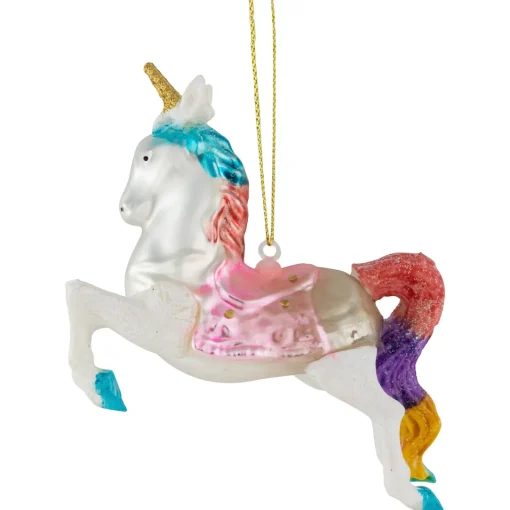Hot 4.25" Pastel Unicorn Glass Christmas Ornament Animals