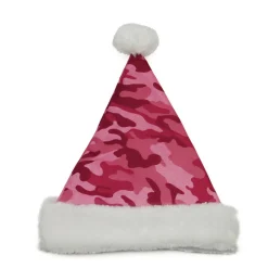Sale 21" Pink and White Camouflage Adult Christmas Santa Claus Hat - Medium Costumes