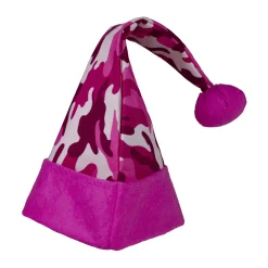 Online 16" Pink and White Camouflage Christmas Santa Unisex Adult Hat Costume Accessory - One Size Costumes