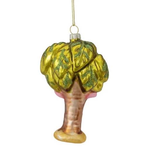 Discount 4" Pink Flamingo with Palm Tree Glass Christmas Ornament Animals