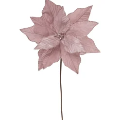 24" Pink Glittered Poinsettia Christmas Stem Spray Sprays, Picks & Branches