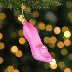 Online 4" Pink High Heel Glittered Glass Christmas Ornament Fashion & Beauty