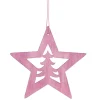 Outlet 4" Pink Wooden Cut Out Star Christmas Ornament Symbols