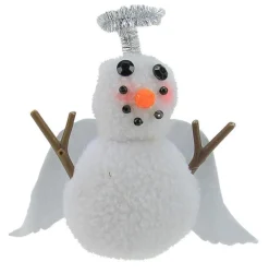 Hot 5" Plush White Angel Snowman with Silver Halo Christmas Ornament Snowmen