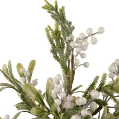 New 2' Potted White Berry and Frosted Pine Christmas Tree, Unlit Potted