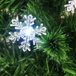 Clearance 3' Pre-Lit Color Changing Fiber Optic Artificial Christmas Tree with Snowflakes - Multi Color Lights Fiber Optic