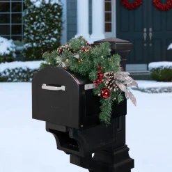 Discount 36" Pre-lit Decorated Artificial Pine Christmas Mailbox Swag Pre-Lit Swaga