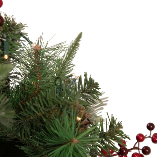 Discount 36" Pre-lit Decorated Pine Cone and Berries Artificial Christmas Mailbox Swag Pre-Lit Swaga
