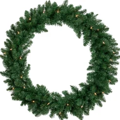Discount 36" Pre-Lit Everett Pine Artificial Christmas Wreath, Clear Lights Pre Lit