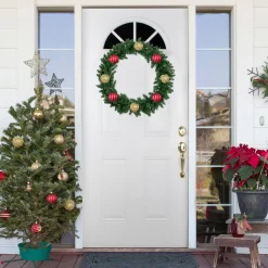 Discount 36" Pre-Lit Everett Pine Artificial Christmas Wreath, Clear Lights Pre Lit