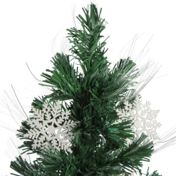 Sale 3' Pre-Lit Fiber Optic Artificial Christmas Tree with White Snowflakes - Multi-Color Lights Fiber Optic