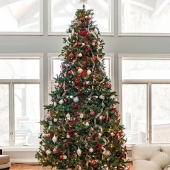 Clearance 10' Pre-Lit Full Northern Pine Artificial Christmas Tree, Multi Lights Pre-Lit