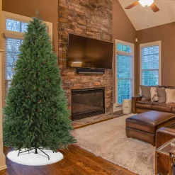 Clearance 10' Pre-Lit Full Northern Pine Artificial Christmas Tree, Multi Lights Pre-Lit