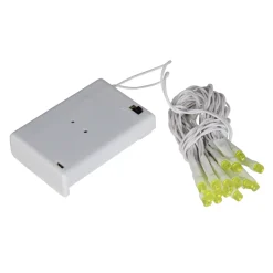Online 20 Pre-Lit Green Battery Operated LED Wide Angle Christmas Lights - 6.25 ft White Wire Led