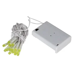 Online 20 Pre-Lit Green Battery Operated LED Wide Angle Christmas Lights - 6.25 ft White Wire Led
