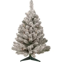 3' Pre-Lit Heavily Flocked Madison Pine Medium Artificial Christmas Tree, Clear Lights Pre-Lit