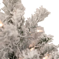3' Pre-Lit Heavily Flocked Madison Pine Medium Artificial Christmas Tree, Clear Lights Pre-Lit