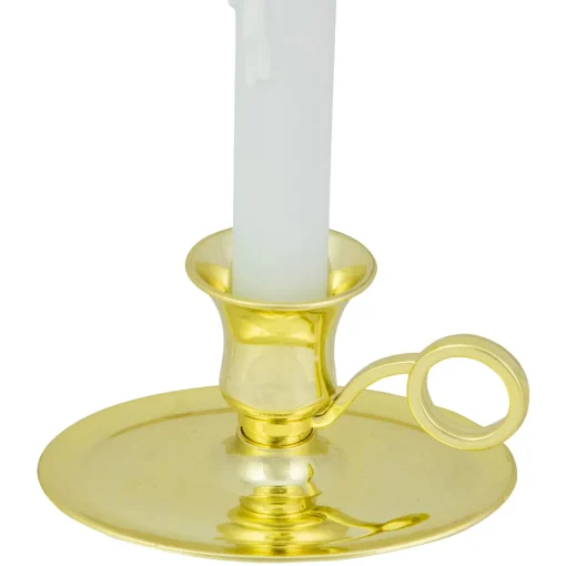 8" Pre-Lit LED White Lighted Christmas Candle Lamp with Oval Handle Base Candle Lamps