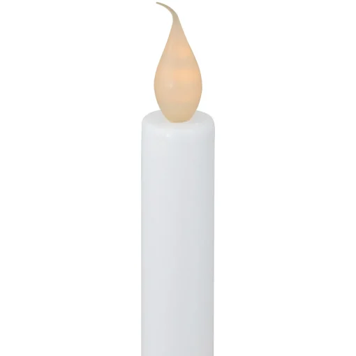 9.5" Pre-Lit LED White Lighted Christmas Candle Lamp with Gold Handle Base Candle Lamps