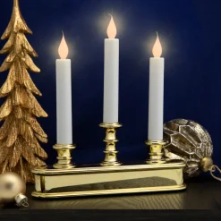 Discount 10" Pre-Lit LED White Lighted Candolier Christmas Candle Lamp Candle Lamps