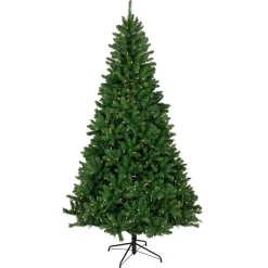 Clearance 7.5' Pre-Lit Manchester Pine Instant Connect Artificial Christmas Tree, Dual LED Lights Pre-Lit