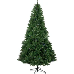 Clearance 7.5' Pre-Lit Manchester Pine Instant Connect Artificial Christmas Tree, Dual LED Lights Pre-Lit