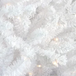 Sale 6' Pre-Lit Medium Flocked White Pine Artificial Christmas Tree - Clear Lights Pre-Lit