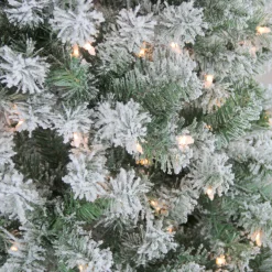 Online 4.5' Pre-Lit Medium Flocked Winema Pine Artificial Christmas Tree - Clear Lights Pre-Lit