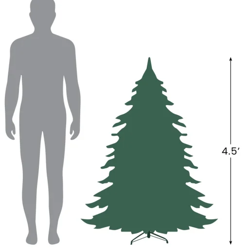 Online 4.5' Pre-Lit Medium Flocked Winema Pine Artificial Christmas Tree - Clear Lights Pre-Lit