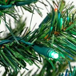 Best 6' Pre-Lit Medium Mixed Classic Pine Artificial Christmas Tree, Multi Color LED Lights Pre-Lit