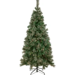 Clearance 6.5' Pre-Lit Oregon Cashmere Pine Artificial Christmas Tree, Clear Lights Pre-Lit