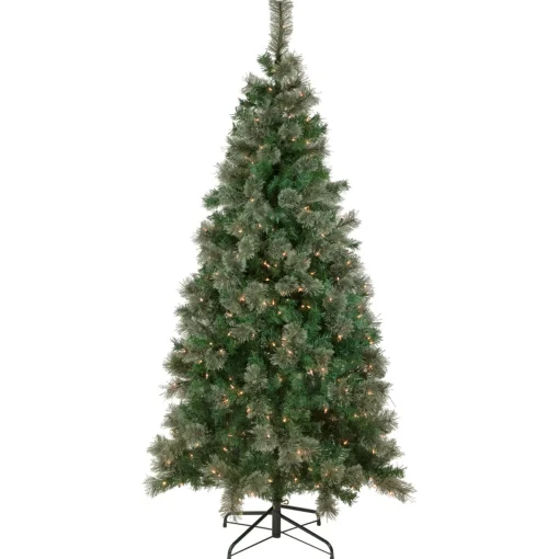 Clearance 6.5' Pre-Lit Oregon Cashmere Pine Artificial Christmas Tree, Clear Lights Pre-Lit