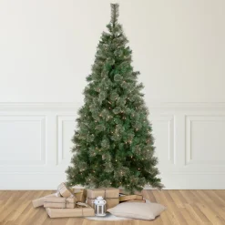 Clearance 6.5' Pre-Lit Oregon Cashmere Pine Artificial Christmas Tree, Clear Lights Pre-Lit