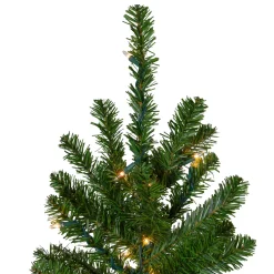 Clearance 7.5' Pre-Lit Pencil Canadian Pine Artificial Christmas Tree - Clear Lights Pre-Lit