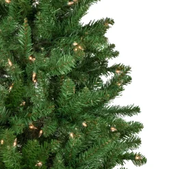 Clearance 7.5' Pre-Lit Pencil White River Fir Artificial Christmas Tree - Clear Lights Pre-Lit