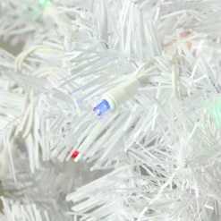 6.5' Pre-Lit Pencil White Winston Pine Artificial Christmas Tree - Multi LED Lights Pre-Lit