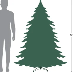 Best 6' Pre-Lit Pine Artificial Wall Christmas Tree, Clear Lights Wall Trees