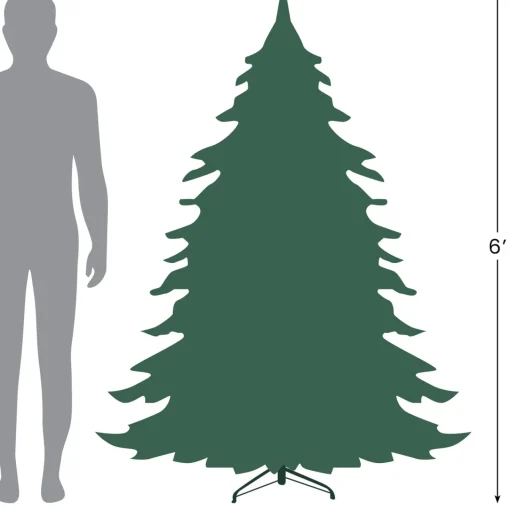 Best 6' Pre-Lit Pine Artificial Wall Christmas Tree, Clear Lights Wall Trees