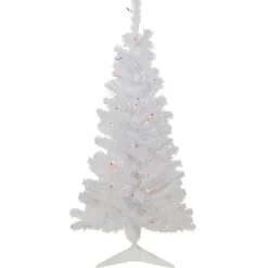 Discount 4' Pre-lit Rockport White Pine Artificial Christmas Tree, Multi Lights Colorful