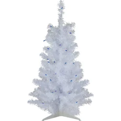 Online 3' Pre-Lit White Pine Slim Artificial Christmas Tree - Blue Lights Pre-Lit