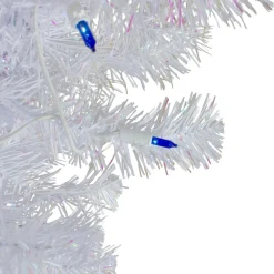 Online 3' Pre-Lit White Pine Slim Artificial Christmas Tree - Blue Lights Pre-Lit