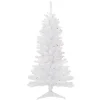 Clearance 4' Pre-Lit Woodbury White Pine Slim Artificial Christmas Tree, Multi Lights Pre-Lit