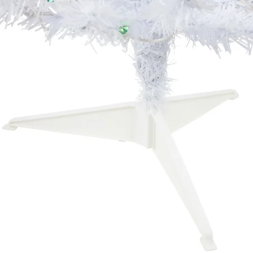Hot 3' Pre-Lit Woodbury White Pine Slim Artificial Christmas Tree, Green Lights Pre-Lit