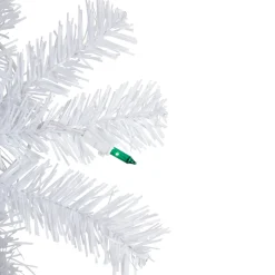 Sale 6.5' Pre-Lit Woodbury White Pine Pencil Artificial Christmas Tree, Green Lights Pre-Lit